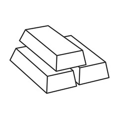 Golden bars vector outline icon. Vector illustration gold ingot on white background. Isolated outline illustration icon of golden bars .