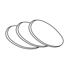 Sausage vector outline icon. Vector illustration meat on white background. Isolated outline illustration icon of sausage, .