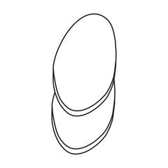 Sausage vector outline icon. Vector illustration meat on white background. Isolated outline illustration icon of sausage, .