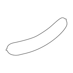 Sausage vector outline icon. Vector illustration meat on white background. Isolated outline illustration icon of sausage, .