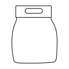 Detergent vector outline icon. Vector illustration powder for laundry on white background. Isolated outline illustration icon of detergent.