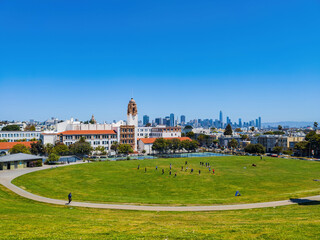 Sunny view of the Mission High School