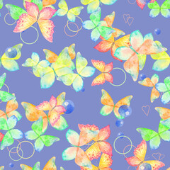 Fototapeta na wymiar seamless pattern of beautiful butterflies illustration