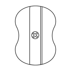 Pencil sharpener vector outline icon. Vector illustration sharpen blade on white background. Isolated outline illustration icon of pencil sharpener.