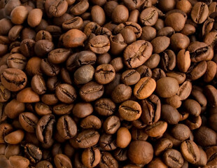 background of roasted coffee beans