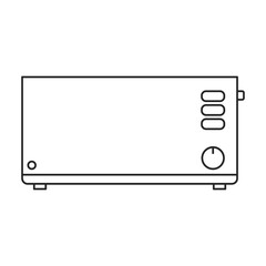 Fototapeta premium Toaster vector outline icon. Vector illustration appliance kitchen on white background. Isolated outline illustration icon of toaster.