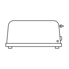 Fototapeta premium Toaster vector outline icon. Vector illustration appliance kitchen on white background. Isolated outline illustration icon of toaster.