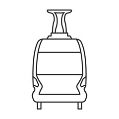 Tram vector outline icon. Vector illustration train on white background. Isolated outline illustration icon of tram .