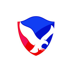 Eagle Silhouette icon. Hawk Bird Logo design. Patriot and Power Symbol. Vector Illustration.