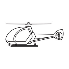 Helicopter vector outline icon. Vector illustration copter on white background. Isolated outline illustration icon of helicopter.