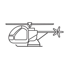 Helicopter vector outline icon. Vector illustration copter on white background. Isolated outline illustration icon of helicopter.