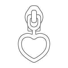 Lock vector outline icon. Vector illustration zipper on white background. Isolated outline illustration icon of lock .