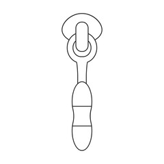 Lock vector outline icon. Vector illustration zipper on white background. Isolated outline illustration icon of lock .