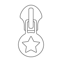 Lock vector outline icon. Vector illustration zipper on white background. Isolated outline illustration icon of lock .