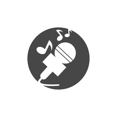Microphone Mic Icon for Podcast Radio Broadcast for Entertainment Comedian or Sing Logo design inspiration
