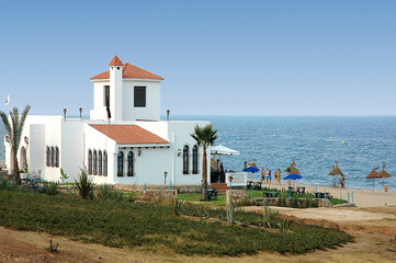 View of the coastal town M'DIQ in northern Morocco