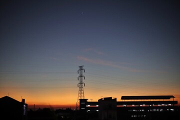 twilight in the industrial city