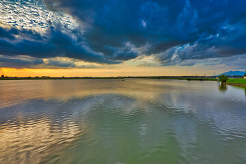 手賀沼の夕焼け