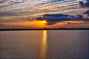 手賀沼の夕焼け