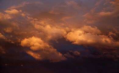 Fototapeta na wymiar Clouds in sunset light - South Dakota