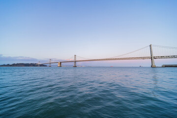 Sunny view of The San Francisco Oakland Bay Bridge