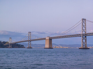 Sunny view of The San Francisco Oakland Bay Bridge