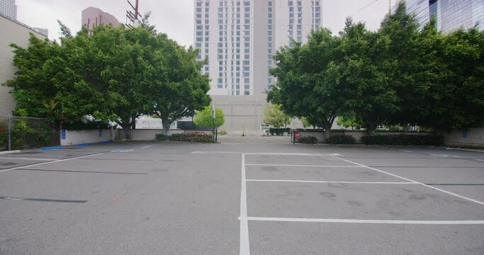 Empty Parking Lot During The Covid19 Pandemic In Los Angeles, California