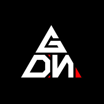 GDN triangle letter logo design with triangle shape. GDN triangle logo design monogram. GDN triangle vector logo template with red color. GDN triangular logo Simple, Elegant, and Luxurious Logo. GDN 