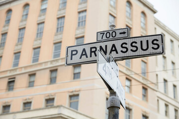 Obraz premium Parnassus Street Sign in San Francisco