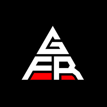 GFR triangle letter logo design with triangle shape. GFR triangle logo design monogram. GFR triangle vector logo template with red color. GFR triangular logo Simple, Elegant, and Luxurious Logo. GFR 