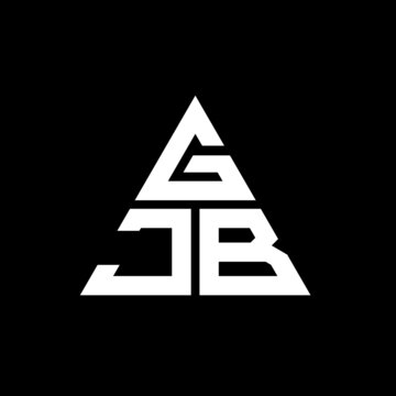 GJB triangle letter logo design with triangle shape. GJB triangle logo design monogram. GJB triangle vector logo template with red color. GJB triangular logo Simple, Elegant, and Luxurious Logo. GJB 