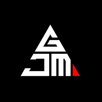 GJM triangle letter logo design with triangle shape. GJM triangle logo design monogram. GJM triangle vector logo template with red color. GJM triangular logo Simple, Elegant, and Luxurious Logo. GJM 