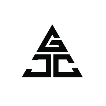 GJC triangle letter logo design with triangle shape. GJC triangle logo design monogram. GJC triangle vector logo template with red color. GJC triangular logo Simple, Elegant, and Luxurious Logo. GJC 