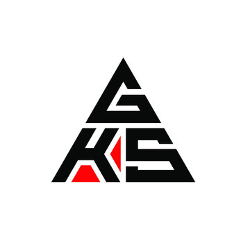 GKS triangle letter logo design with triangle shape. GKS triangle logo design monogram. GKS triangle vector logo template with red color. GKS triangular logo Simple, Elegant, and Luxurious Logo. GKS 