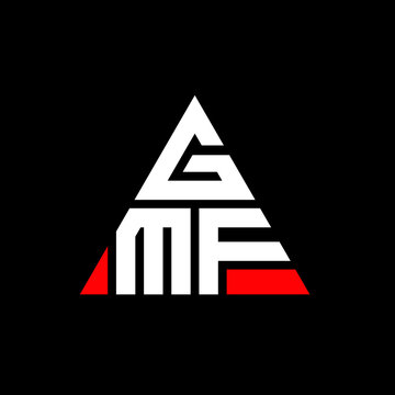 GMF triangle letter logo design with triangle shape. GMF triangle logo design monogram. GMF triangle vector logo template with red color. GMF triangular logo Simple, Elegant, and Luxurious Logo. GMF 