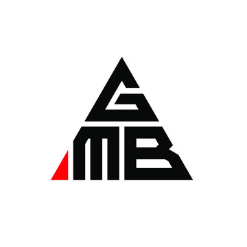 GMB triangle letter logo design with triangle shape. GMB triangle logo design monogram. GMB triangle vector logo template with red color. GMB triangular logo Simple, Elegant, and Luxurious Logo. GMB 