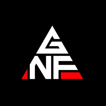 GNF triangle letter logo design with triangle shape. GNF triangle logo design monogram. GNF triangle vector logo template with red color. GNF triangular logo Simple, Elegant, and Luxurious Logo. GNF 