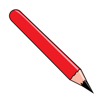 red pencil vector illustration