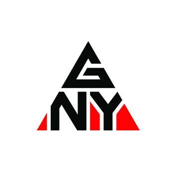 GNY triangle letter logo design with triangle shape. GNY triangle logo design monogram. GNY triangle vector logo template with red color. GNY triangular logo Simple, Elegant, and Luxurious Logo. GNY 