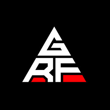 GRF triangle letter logo design with triangle shape. GRF triangle logo design monogram. GRF triangle vector logo template with red color. GRF triangular logo Simple, Elegant, and Luxurious Logo. GRF 