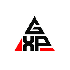 GXP triangle letter logo design with triangle shape. GXP triangle logo design monogram. GXP triangle vector logo template with red color. GXP triangular logo Simple, Elegant, and Luxurious Logo. GXP 