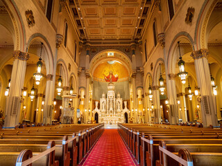 Fototapeta na wymiar Interior view of the Saints Peter and Paul Church