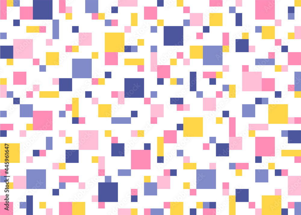 Poster square pieces are creating a pixel pattern. simple pattern design template.