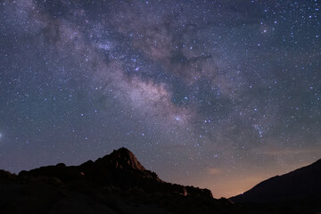 Milky Way from Alabama Hills Desert at Early Evening Sunset