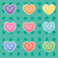 Seamless pattern with hearts