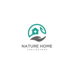 nature home logo vector design template