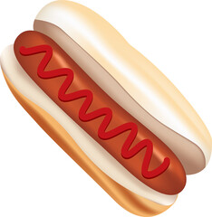 Hot dog with ketchup