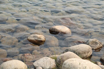 Rocks In Lac Beauvert, Jasper National Park, Alberta