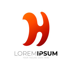 Letter H logo with simple design, vector image icon