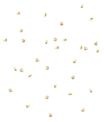 Many quinoa seeds falling on white background. Vegan diet